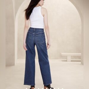 Banana republic dark wash wide leg jeans